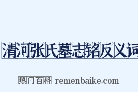 清河张氏墓志铭反义词是什么意思的图片